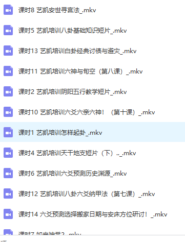 艺凯易经八卦六爻预测学习课程视频教程 14节课