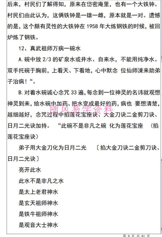 姚远 如意令真武祖师传人班讲义81页