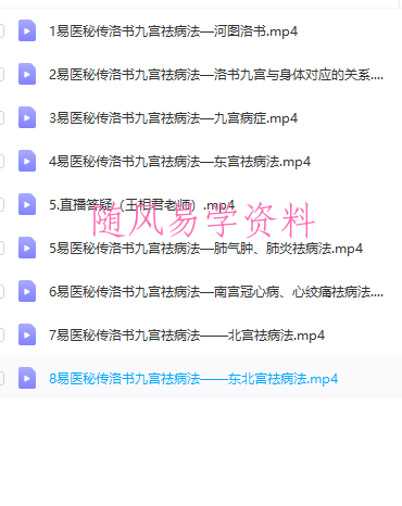 承文-易医秘传：洛书九宫祛病法 视频9集