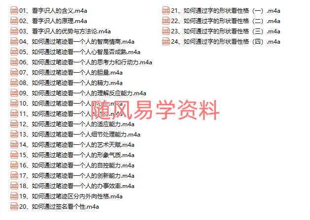 如何通过笔迹知己知彼，百战不殆24集录音+看字识人八大核心智慧14集录音